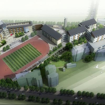 新中式学校中学 小学学校教学楼