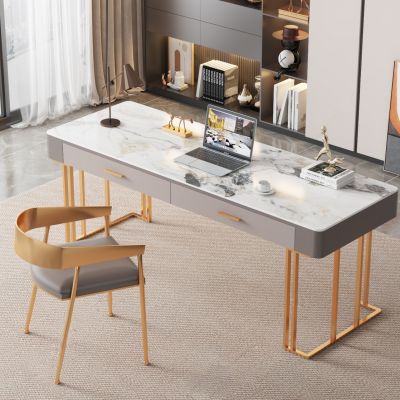 现代轻奢大理石书桌