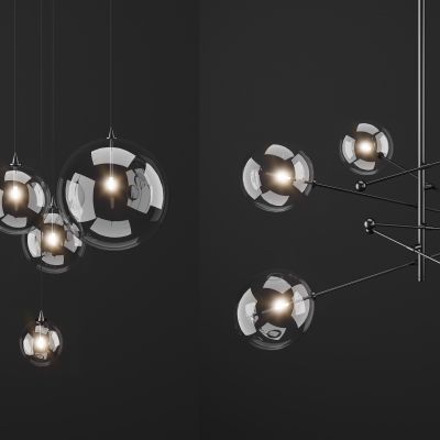 现代高级黑玻璃吊灯