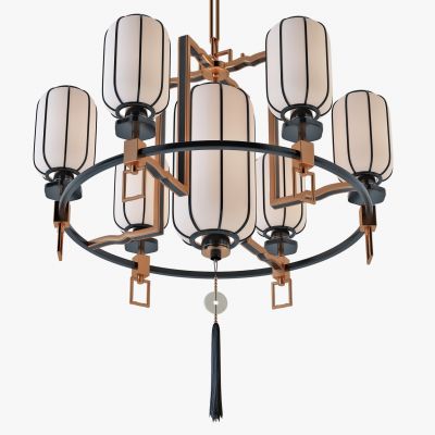 新中式多头金属吊灯