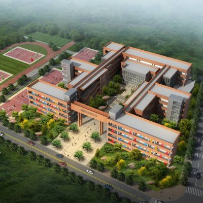 现代红砖学校 小学 中学 教学楼