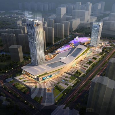 现代商业综合体 商业街 高层酒店办公楼