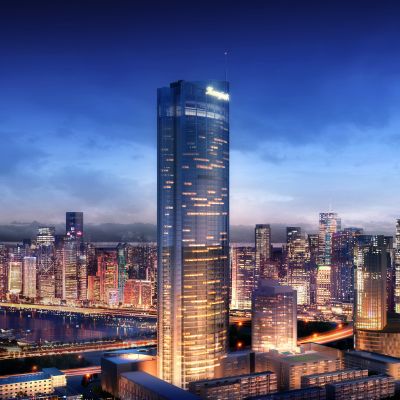 现代风格酒店办公楼鸟瞰