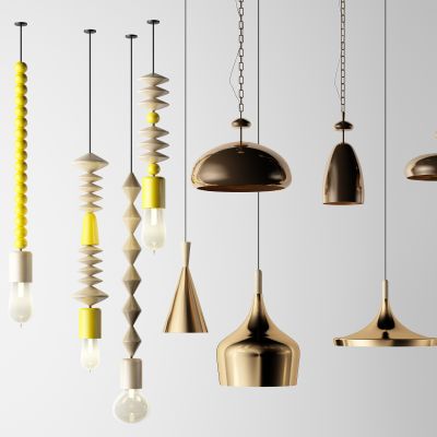 北欧简约吊灯 金属灯 木质卡通灯