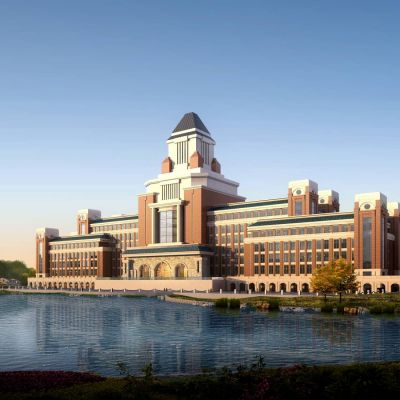 简欧长春大学 欧式图书馆 教学楼 建筑外观