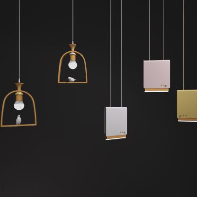 北欧彩色吊灯组合