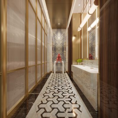 现代商业空间轻奢过道