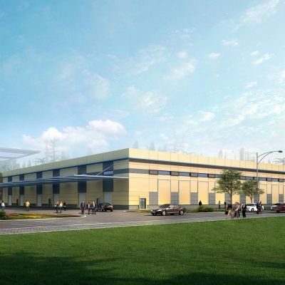 现代厂房 工业厂房厂区 建筑外观