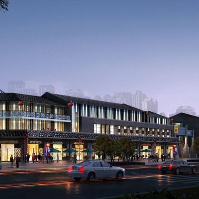 中式商业街 建筑外观