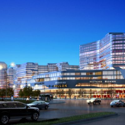 现代综合商业综合体 购物中心 商场 建筑外观