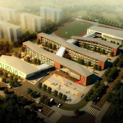 现代学校 中学小学 教学楼 建筑外观