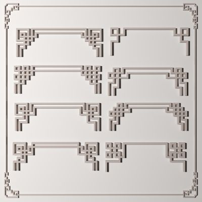 新中式雕花线条
