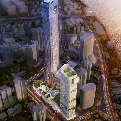 现代商业综合体 高层酒店办公楼 商场 建筑外观