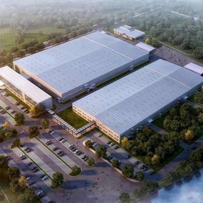 现代厂房 工业厂房厂区 办公楼建筑外观