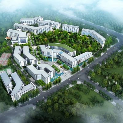 新中式学校 中学小学 教学楼