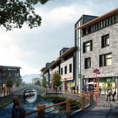 中式商业街 建筑外观