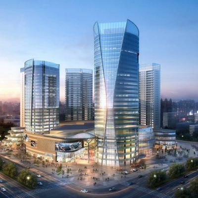 现代商业综合体 高层酒店办公楼 商业街 购物中小学 建筑外观