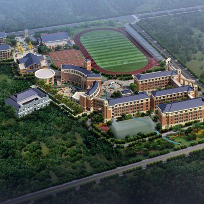 简欧欧式学校中学 小学教学楼 建筑外观