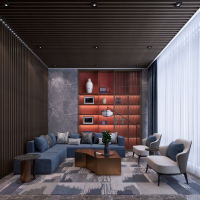 新中式酒店会所休息室