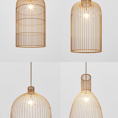 新中式藤编吊灯组合