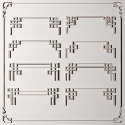 新中式雕花线条