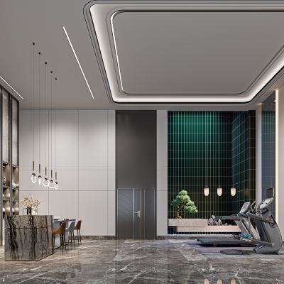 现代健身房接待大厅