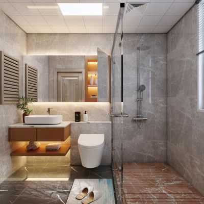 现代卫生间，卫浴