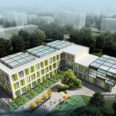 现代幼儿园 托儿所 建筑外观