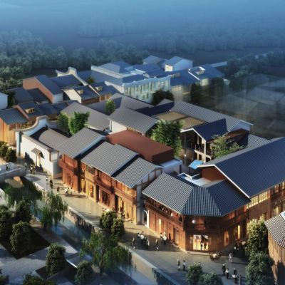 新中式商业街 商场 建筑外观