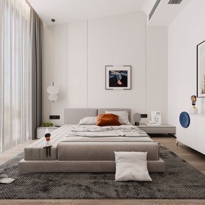 现代卧室，卧室，简约卧室，