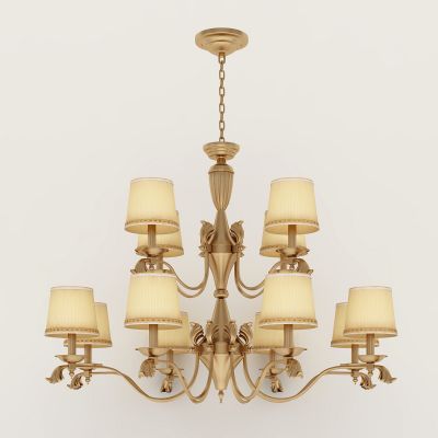 美式全铜布罩吊灯