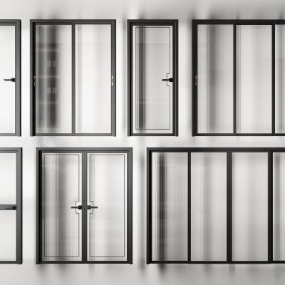 现代玻璃门组合