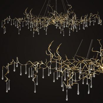 09现代金属异形抽象树枝吊灯