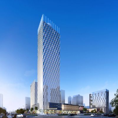 现代城市商业综合体 超高层酒店办公楼  建筑外观