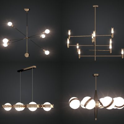 现代金属吊灯组合