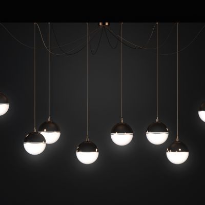 现代轻奢金属吊灯组合