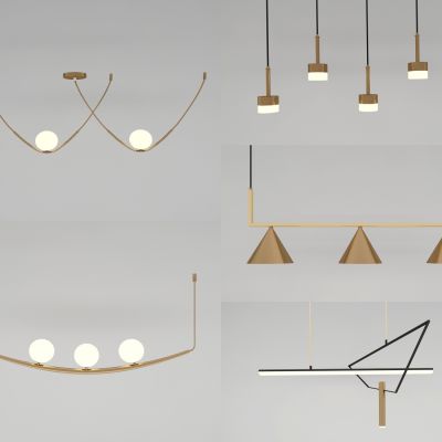 现代金属吊灯组合