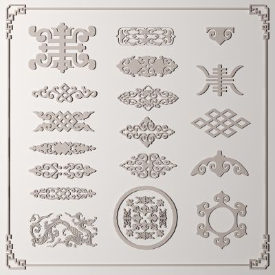 新中式雕花角花