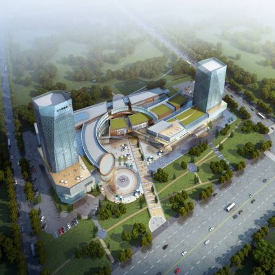 现代商业综合体 高层酒店办公楼 商业街 购物中心 建筑外观