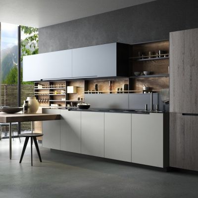 现代厨房 敞开式厨房 橱柜 餐厅 厨房用品 庭院盆栽