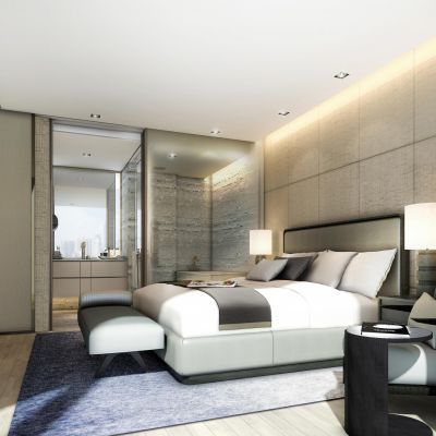 118㎡现代两居公寓样板间装修施工图