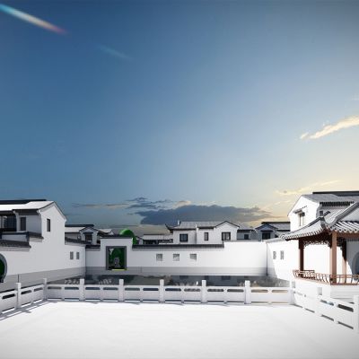 中式 别墅小院 别墅区 二层苏轼合院 园林别墅