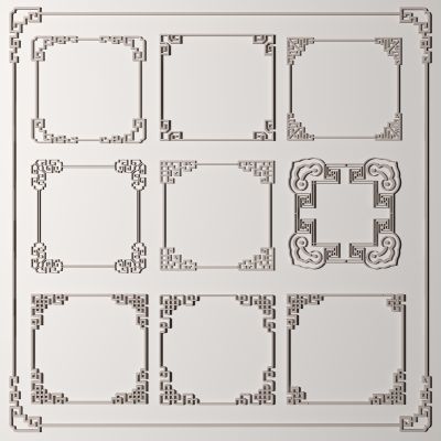新中式雕花线条