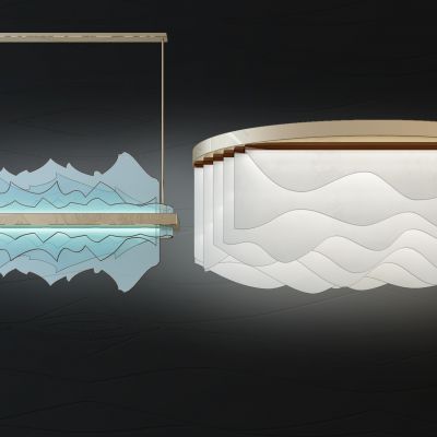 Z09-0722新中式简约山山脉云造型吊灯吸顶灯