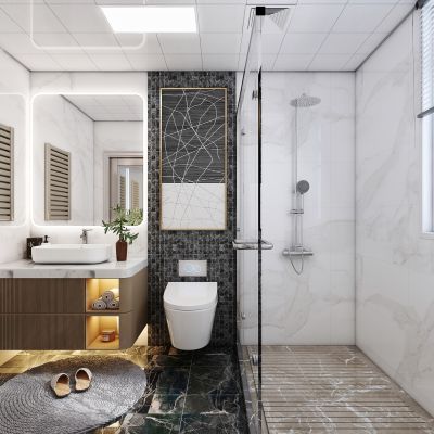 现代卫生间，卫浴