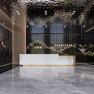 现代办公楼大厅前台