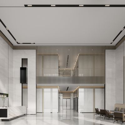 现代办公楼大厅前台