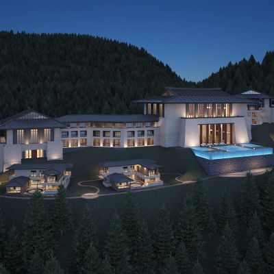 新中式酒店会所别墅建筑外观