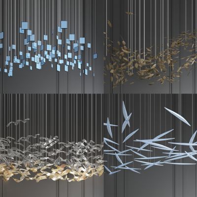 现代轻奢彩色吊灯 金属吊灯 玻璃吊灯 艺术吊灯  水晶吊灯 酒店大厅吊灯