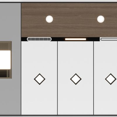 现代蜂窝大板吊顶出风口筒灯